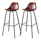 Modern Faux Leather Low Back Bucket Bar Stools with Metal Base Red 2 Piece Set Bar Stool(30"H) Clearhalo 'Bar Furniture' 'Bar Stools' 'bar_stools' 'furn' 'furn_bar_stools' 'Furniture' 'Kitchen & Dining Furniture' 7619291