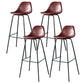 Modern Faux Leather Low Back Bucket Bar Stools with Metal Base Red 4 Piece Set Bar Stool(30"H) Clearhalo 'Bar Furniture' 'Bar Stools' 'bar_stools' 'furn' 'furn_bar_stools' 'Furniture' 'Kitchen & Dining Furniture' 7619292
