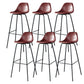 Modern Faux Leather Low Back Bucket Bar Stools with Metal Base Red 6 Piece Set Bar Stool(30"H) Clearhalo 'Bar Furniture' 'Bar Stools' 'bar_stools' 'furn' 'furn_bar_stools' 'Furniture' 'Kitchen & Dining Furniture' 7619293