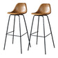 Modern Faux Leather Low Back Bucket Bar Stools with Metal Base Brown 2 Piece Set Bar Stool(30"H) Clearhalo 'Bar Furniture' 'Bar Stools' 'bar_stools' 'furn' 'furn_bar_stools' 'Furniture' 'Kitchen & Dining Furniture' 7619296