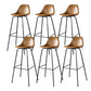 Modern Faux Leather Low Back Bucket Bar Stools with Metal Base Brown 6 Piece Set Bar Stool(30"H) Clearhalo 'Bar Furniture' 'Bar Stools' 'bar_stools' 'furn' 'furn_bar_stools' 'Furniture' 'Kitchen & Dining Furniture' 7619298
