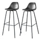 Modern Faux Leather Low Back Bucket Bar Stools with Metal Base Dark Gray 2 Piece Set Bar Stool(30"H) Clearhalo 'Bar Furniture' 'Bar Stools' 'bar_stools' 'furn' 'furn_bar_stools' 'Furniture' 'Kitchen & Dining Furniture' 7619301