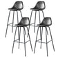 Modern Faux Leather Low Back Bucket Bar Stools with Metal Base Dark Gray 4 Piece Set Bar Stool(30"H) Clearhalo 'Bar Furniture' 'Bar Stools' 'bar_stools' 'furn' 'furn_bar_stools' 'Furniture' 'Kitchen & Dining Furniture' 7619302