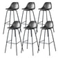 Modern Faux Leather Low Back Bucket Bar Stools with Metal Base Dark Gray 6 Piece Set Bar Stool(30"H) Clearhalo 'Bar Furniture' 'Bar Stools' 'bar_stools' 'furn' 'furn_bar_stools' 'Furniture' 'Kitchen & Dining Furniture' 7619303