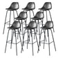 Modern Faux Leather Low Back Bucket Bar Stools with Metal Base Dark Gray 8 Piece Set Bar Stool(30"H) Clearhalo 'Bar Furniture' 'Bar Stools' 'bar_stools' 'furn' 'furn_bar_stools' 'Furniture' 'Kitchen & Dining Furniture' 7619304