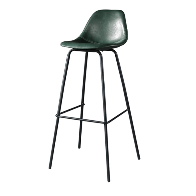 Modern Faux Leather Low Back Bucket Bar Stools with Metal Base Atrovirens 1 Piece Bar Stool(30"H) Clearhalo 'Bar Furniture' 'Bar Stools' 'bar_stools' 'furn' 'furn_bar_stools' 'Furniture' 'Kitchen & Dining Furniture' 7619305