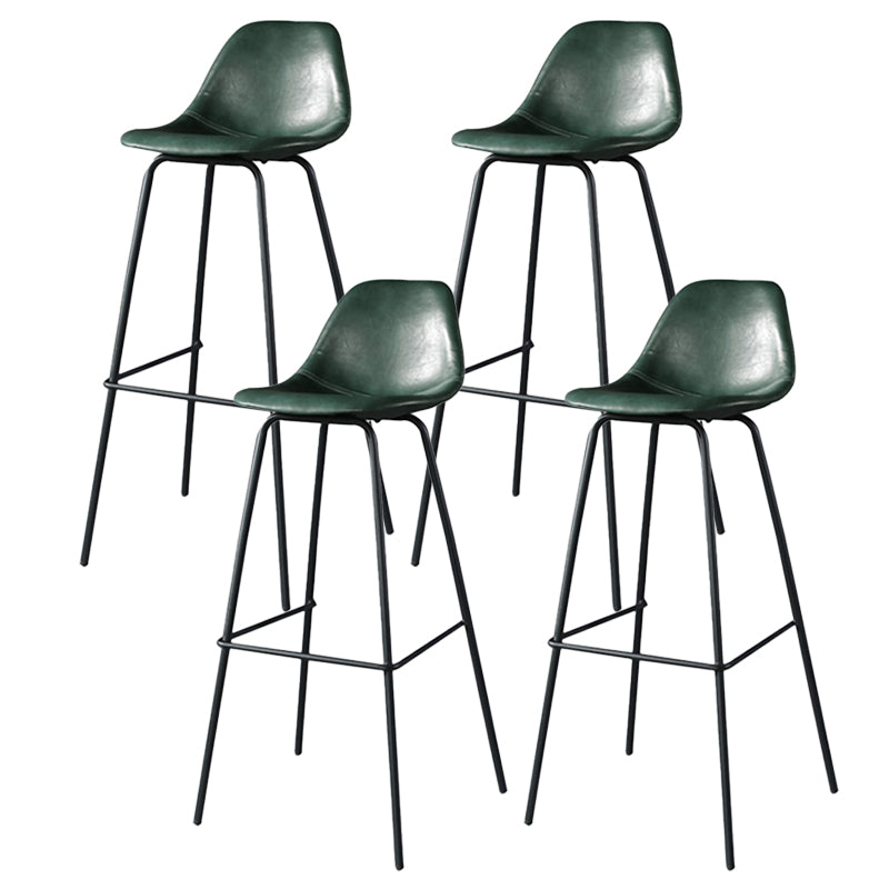 Modern Faux Leather Low Back Bucket Bar Stools with Metal Base Atrovirens 4 Piece Set Bar Stool(30"H) Clearhalo 'Bar Furniture' 'Bar Stools' 'bar_stools' 'furn' 'furn_bar_stools' 'Furniture' 'Kitchen & Dining Furniture' 7619307