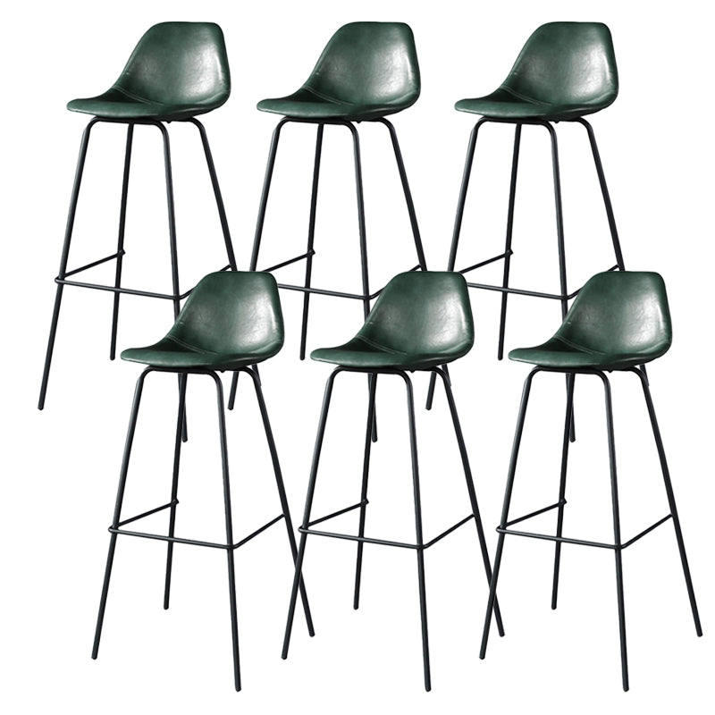 Modern Faux Leather Low Back Bucket Bar Stools with Metal Base Atrovirens 6 Piece Set Bar Stool(30"H) Clearhalo 'Bar Furniture' 'Bar Stools' 'bar_stools' 'furn' 'furn_bar_stools' 'Furniture' 'Kitchen & Dining Furniture' 7619308