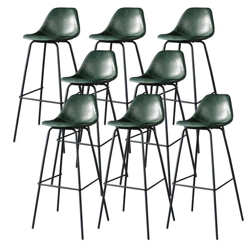 Modern Faux Leather Low Back Bucket Bar Stools with Metal Base Atrovirens 8 Piece Set Bar Stool(30"H) Clearhalo 'Bar Furniture' 'Bar Stools' 'bar_stools' 'furn' 'furn_bar_stools' 'Furniture' 'Kitchen & Dining Furniture' 7619309