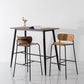 Contemporary Wooden Backrest Counter High Stool with Metal 4 Legs