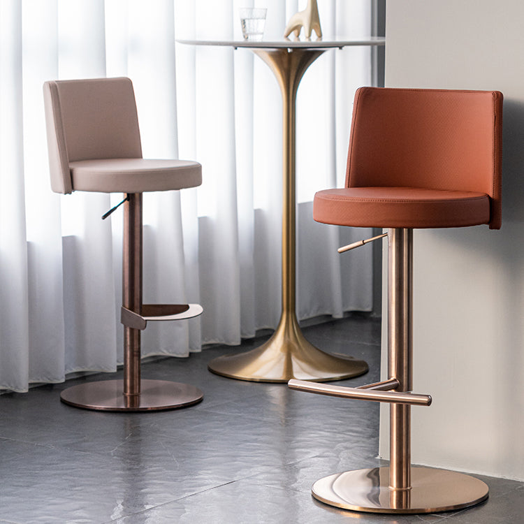 Tabouret de comptoir réglable de style moderne avec coussin en cuir et pied simple