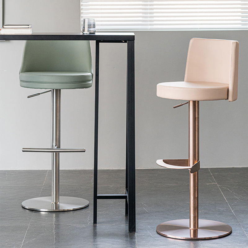 Tabouret de comptoir réglable de style moderne avec coussin en cuir et pied simple