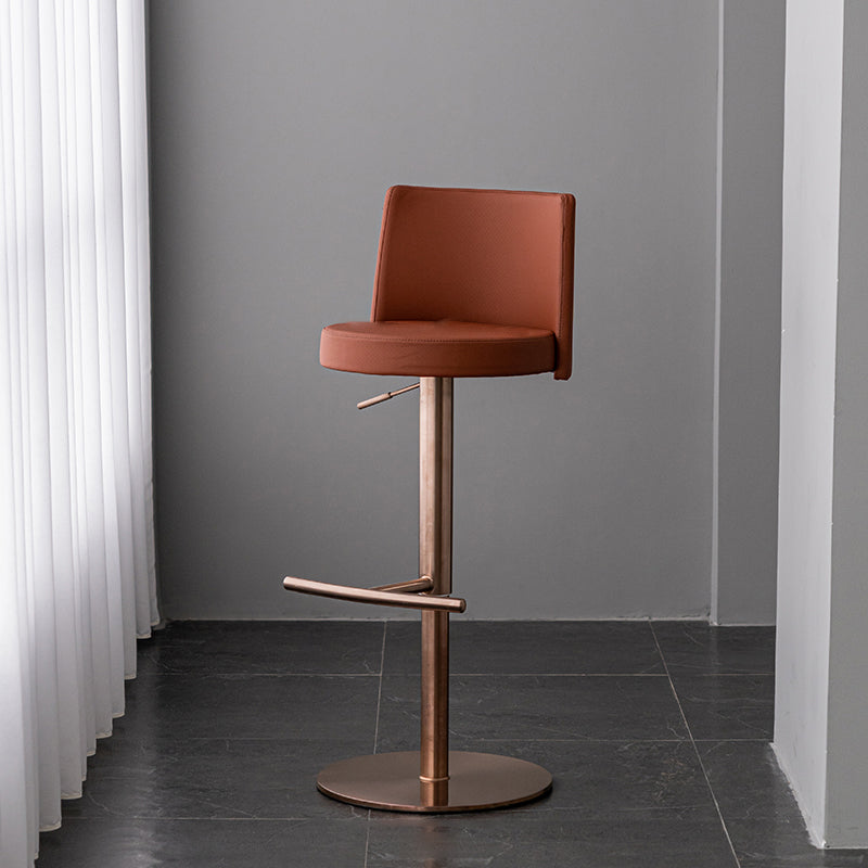 Tabouret de comptoir réglable de style moderne avec coussin en cuir et pied simple