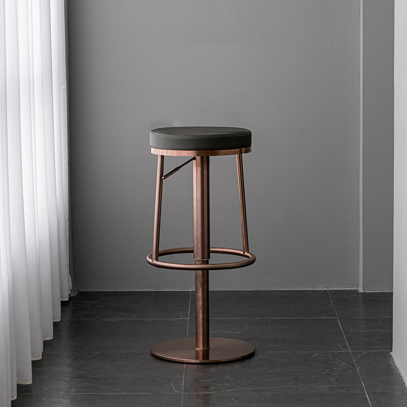 Tabouret de comptoir réglable de style moderne avec coussin en cuir et pied simple