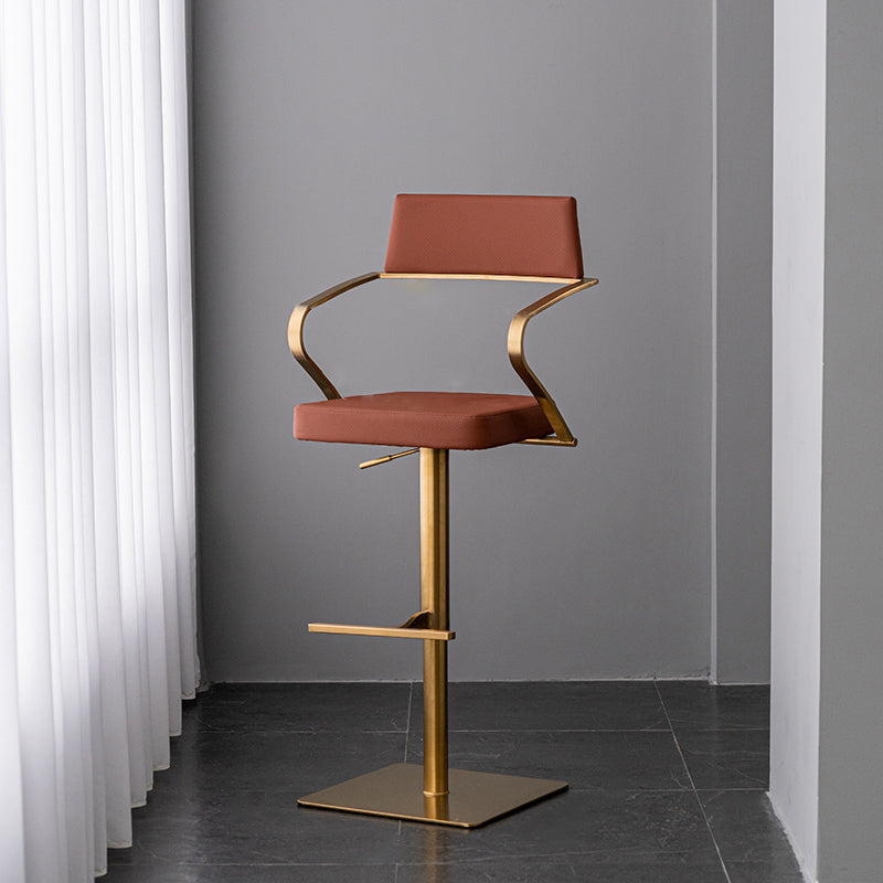 Tabouret de comptoir réglable de style moderne avec coussin en cuir et pied simple