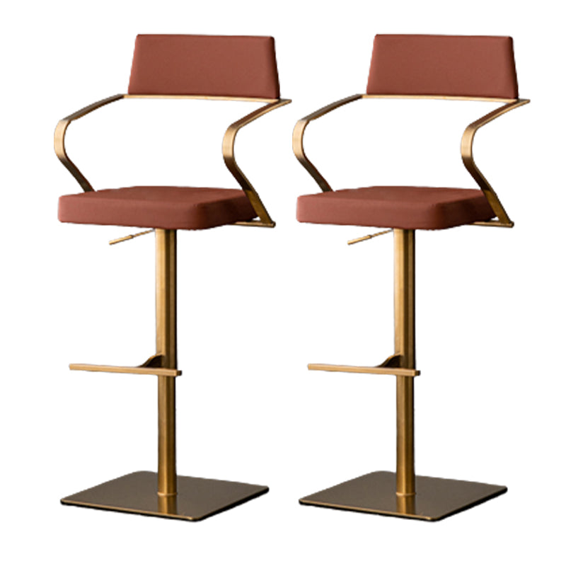 Tabouret de comptoir réglable de style moderne avec coussin en cuir et pied simple
