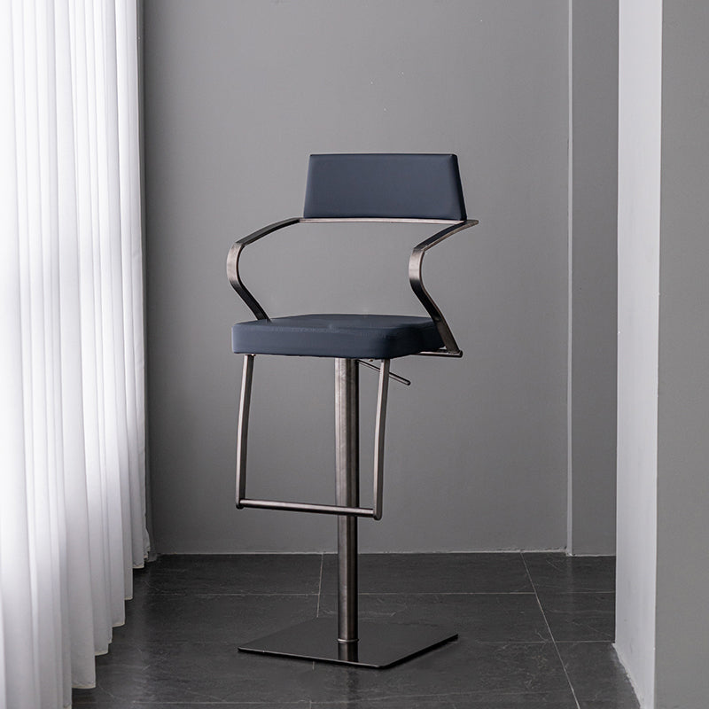 Tabouret de comptoir réglable de style moderne avec coussin en cuir et pied simple