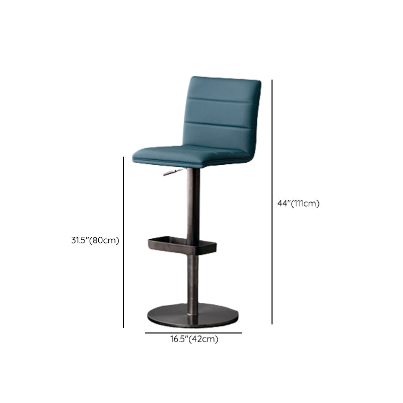 Tabouret de comptoir réglable de style moderne avec coussin en cuir et pied simple