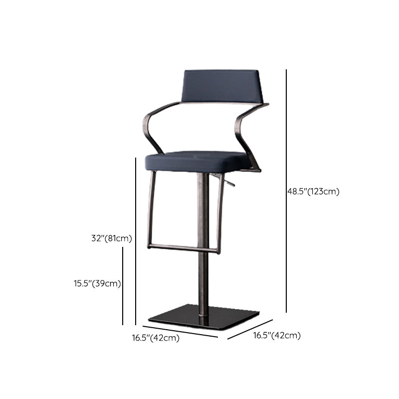 Tabouret de comptoir réglable de style moderne avec coussin en cuir et pied simple