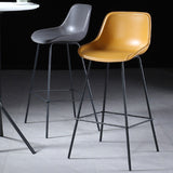 Tabourets de bar à godet à bas du dos bas et retenu avec base en métal