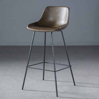 Hedendaagse gestoffeerde lage rugkakbarkrukken met metalen basis