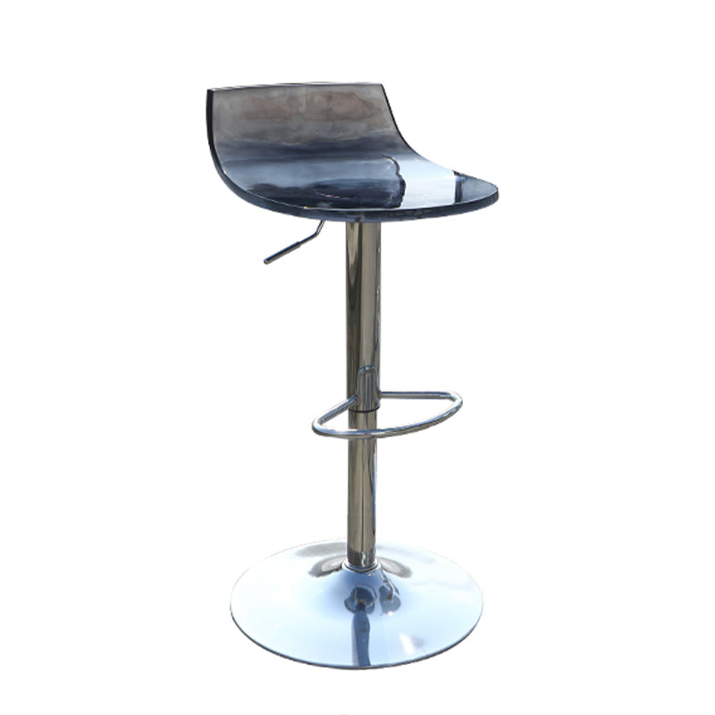 Low Back Armless Adjustable Height Swivel Bar Stool with Footrest
