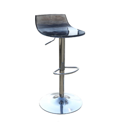 Low Back Armless Adjustable Height Swivel Bar Stool with Footrest