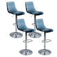 Low Back Armless Adjustable Height Swivel Bar Stool with Footrest