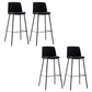 Contemporary Upholstered Low Back Plastic Bar Stools with Metal Base