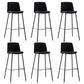 Contemporary Upholstered Low Back Plastic Bar Stools with Metal Base