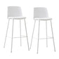 Contemporary Upholstered Low Back Plastic Bar Stools with Metal Base