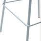 Contemporary Upholstered Low Back Plastic Bar Stools with Metal Base