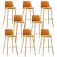 Contemporary Upholstered Low Back Plastic Bar Stools with Metal Base