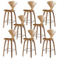 Contemporary Solid Wood Backrest Counter High Stool with 4 Legs Wood 8 Piece Set Clearhalo 'Bar Furniture' 'Bar Stools' 'bar_stools' 'furn' 'furn_bar_stools' 'Furniture' 'Kitchen & Dining Furniture' 7619667