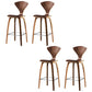 Contemporary Solid Wood Backrest Counter High Stool with 4 Legs Walnut 4 Piece Set Clearhalo 'Bar Furniture' 'Bar Stools' 'bar_stools' 'furn' 'furn_bar_stools' 'Furniture' 'Kitchen & Dining Furniture' 7619672