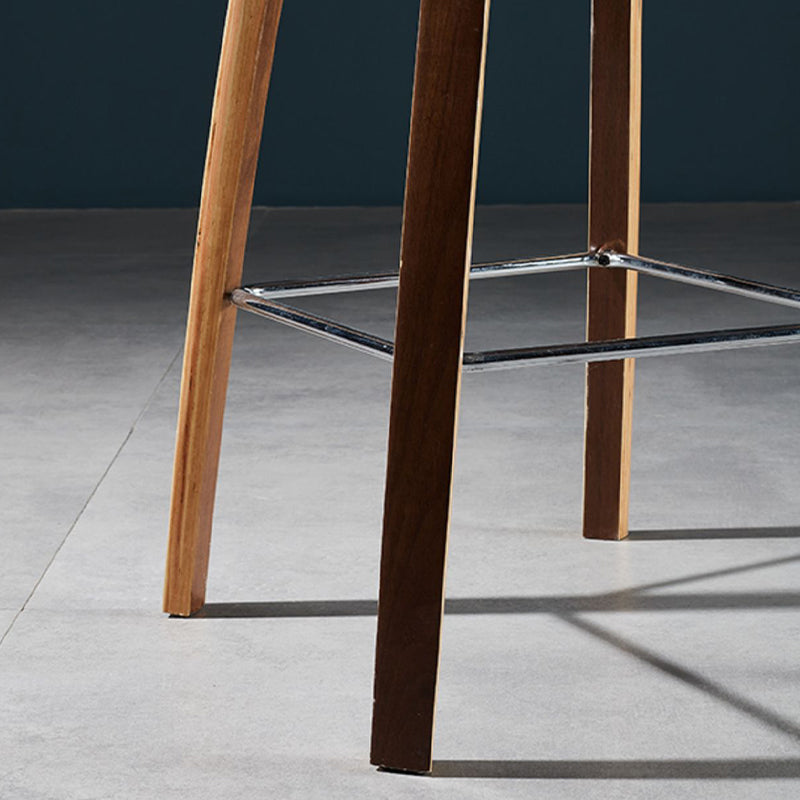 Contemporary Solid Wood Backrest Counter High Stool with 4 Legs Clearhalo 'Bar Furniture' 'Bar Stools' 'bar_stools' 'furn' 'furn_bar_stools' 'Furniture' 'Kitchen & Dining Furniture' 7619673