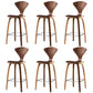Contemporary Solid Wood Backrest Counter High Stool with 4 Legs Walnut 6 Piece Set Clearhalo 'Bar Furniture' 'Bar Stools' 'bar_stools' 'furn' 'furn_bar_stools' 'Furniture' 'Kitchen & Dining Furniture' 7619675