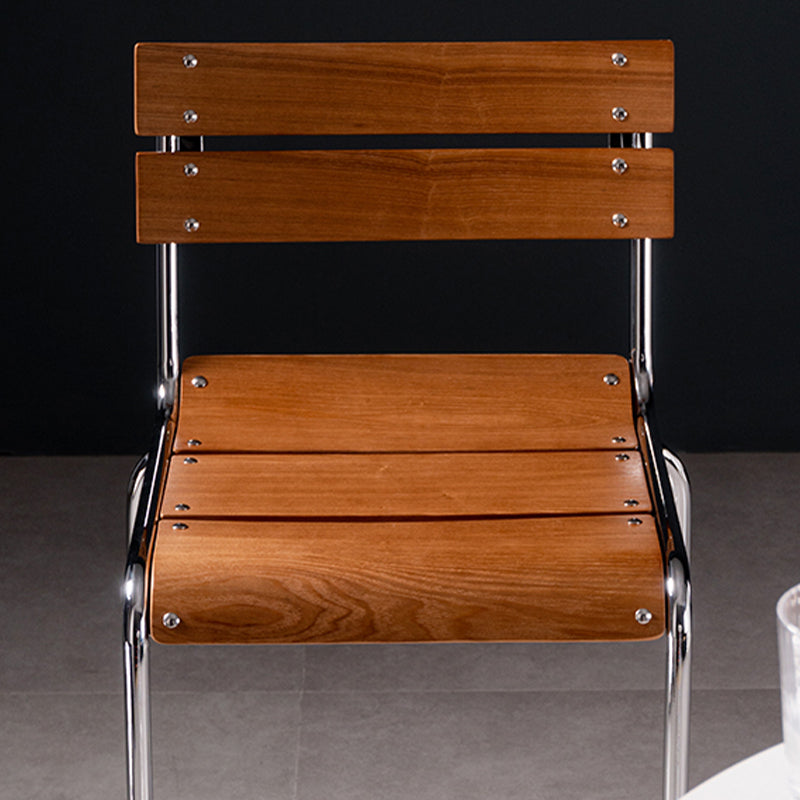 Tabourets de bar sans bras bas contemporain avec base en métal argenté