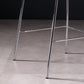 Tabourets de bar sans bras bas contemporain avec base en métal argenté