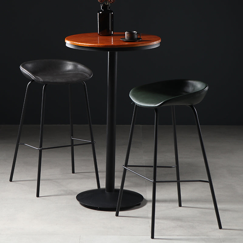 Contemporary Faux Leather Low Back Bucket Bar Stools with Metal Base Clearhalo 'Bar Furniture' 'Bar Stools' 'bar_stools' 'furn' 'furn_bar_stools' 'Furniture' 'Kitchen & Dining Furniture' 7619803
