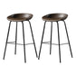 Contemporary Faux Leather Low Back Bucket Bar Stools with Metal Base Gray 2 Piece Set Clearhalo 'Bar Furniture' 'Bar Stools' 'bar_stools' 'furn' 'furn_bar_stools' 'Furniture' 'Kitchen & Dining Furniture' 7619804