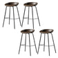 Contemporary Faux Leather Low Back Bucket Bar Stools with Metal Base Gray 4 Piece Set Clearhalo 'Bar Furniture' 'Bar Stools' 'bar_stools' 'furn' 'furn_bar_stools' 'Furniture' 'Kitchen & Dining Furniture' 7619805