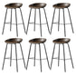 Contemporary Faux Leather Low Back Bucket Bar Stools with Metal Base Gray 6 Piece Set Clearhalo 'Bar Furniture' 'Bar Stools' 'bar_stools' 'furn' 'furn_bar_stools' 'Furniture' 'Kitchen & Dining Furniture' 7619808