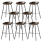 Contemporary Faux Leather Low Back Bucket Bar Stools with Metal Base Gray 8 Piece Set Clearhalo 'Bar Furniture' 'Bar Stools' 'bar_stools' 'furn' 'furn_bar_stools' 'Furniture' 'Kitchen & Dining Furniture' 7619810