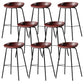 Contemporary Faux Leather Low Back Bucket Bar Stools with Metal Base Red 8 Piece Set Clearhalo 'Bar Furniture' 'Bar Stools' 'bar_stools' 'furn' 'furn_bar_stools' 'Furniture' 'Kitchen & Dining Furniture' 7619819