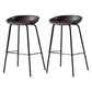 Contemporary Faux Leather Low Back Bucket Bar Stools with Metal Base Brown 2 Piece Set Clearhalo 'Bar Furniture' 'Bar Stools' 'bar_stools' 'furn' 'furn_bar_stools' 'Furniture' 'Kitchen & Dining Furniture' 7619827