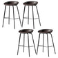 Contemporary Faux Leather Low Back Bucket Bar Stools with Metal Base Brown 4 Piece Set Clearhalo 'Bar Furniture' 'Bar Stools' 'bar_stools' 'furn' 'furn_bar_stools' 'Furniture' 'Kitchen & Dining Furniture' 7619828