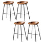 Contemporary Faux Leather Low Back Bucket Bar Stools with Metal Base Yellowish Brown 4 Piece Set Clearhalo 'Bar Furniture' 'Bar Stools' 'bar_stools' 'furn' 'furn_bar_stools' 'Furniture' 'Kitchen & Dining Furniture' 7619833