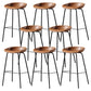 Contemporary Faux Leather Low Back Bucket Bar Stools with Metal Base Yellowish Brown 8 Piece Set Clearhalo 'Bar Furniture' 'Bar Stools' 'bar_stools' 'furn' 'furn_bar_stools' 'Furniture' 'Kitchen & Dining Furniture' 7619835