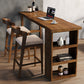 3 Pieces Counter Height Pub Set in Brown, Contemporary Solid Wood Clearhalo 'Bar Furniture' 'furn' 'furn_home_bar_bar_sets' 'Furniture' 'Home Bars & Bar Sets' 'home_bar_bar_sets' 'Kitchen & Dining Furniture' 7619841